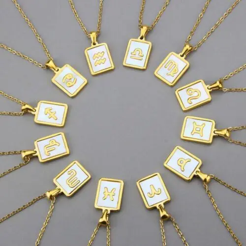 Unique Stainless Steel Zodiac Necklace – Sleek Symbolic Design for Modern Style