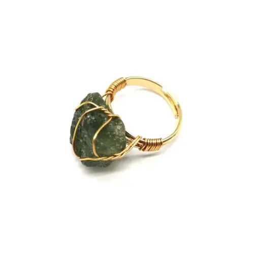 Bold Hand-Wrapped Rough Stone Ring – Unique Adjustable Statement Piece with Ethnic Flair