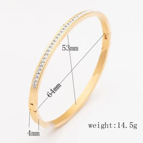 Sleek Diamond-Opening Stainless Steel Bracelet – Sophisticated Elegance in Every Detail