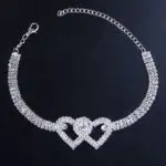 Double Heart Bracelet Anklet-Symbolize Love and Connection with Customized Elegance