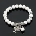 Frosted White Pine Bead Bracelet- Vintage Elegance with Natural Beauty