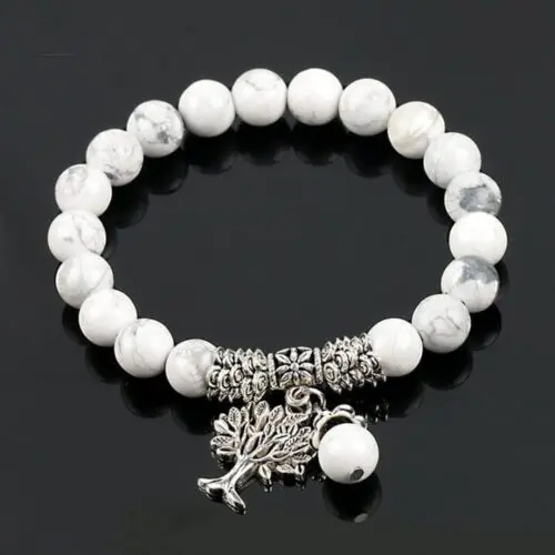 Frosted White Pine Bead Bracelet – Vintage Elegance with Natural Beauty