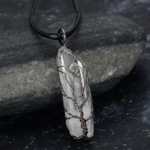 Unique Amorphous Crystal Pendant – One-of-a-Kind Natural Stone Necklace for Timeless Style
