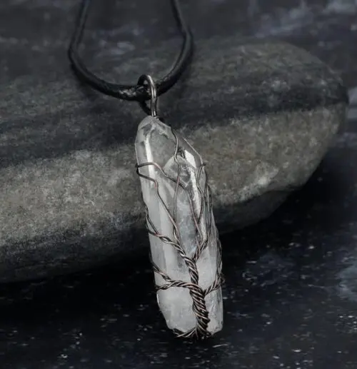 Unique Amorphous Crystal Pendant – One-of-a-Kind Natural Stone Necklace for Timeless Style