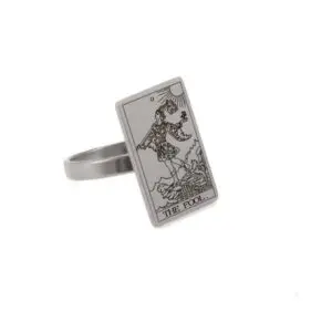 Trendy Steel Tarot Card Ring – Chic Net Celebrity Tarot Card Jewelry for Men & Women