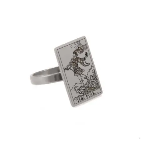 Trendy Steel Tarot Card Ring – Chic Net Celebrity Tarot Card Jewelry for Men & Women