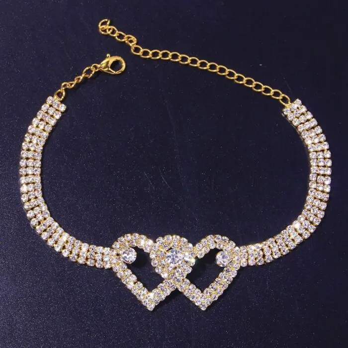 Double Heart Bracelet Anklet-Symbolize Love and Connection with Customized Elegance