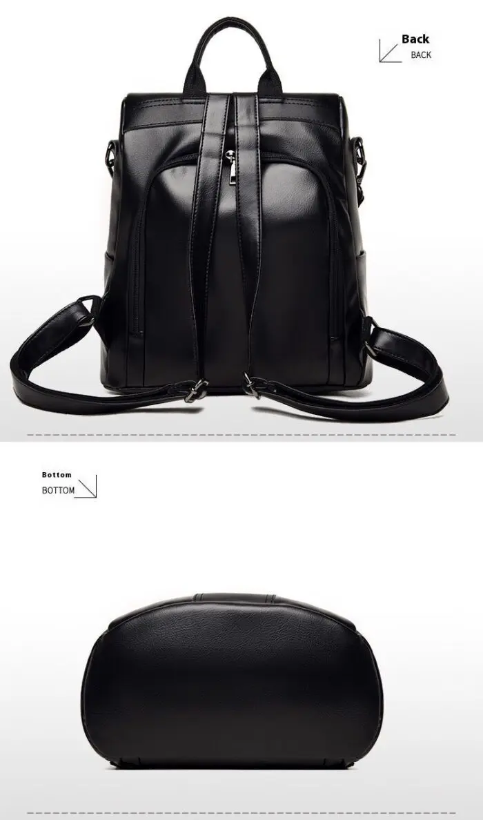 Travel Smart and Stylish Women's Soft Leather Large Capacity Backpack