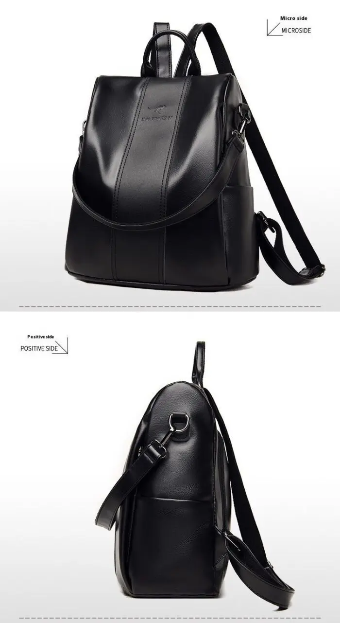 Travel Smart and Stylish Women's Soft Leather Large Capacity Backpack