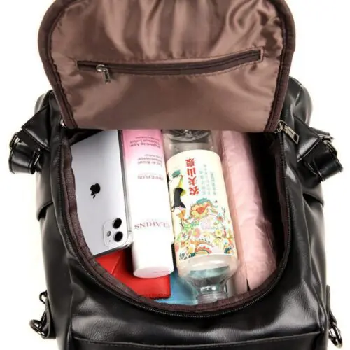 Travel Smart and Stylish Women's Soft Leather Large Capacity Backpack