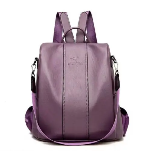 Travel Smart and Stylish Women's Soft Leather Large Capacity Backpack