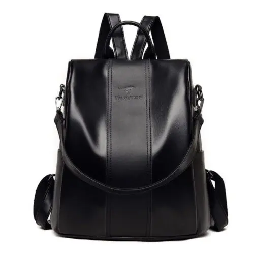 Travel Smart and Stylish Women's Soft Leather Large Capacity Backpack