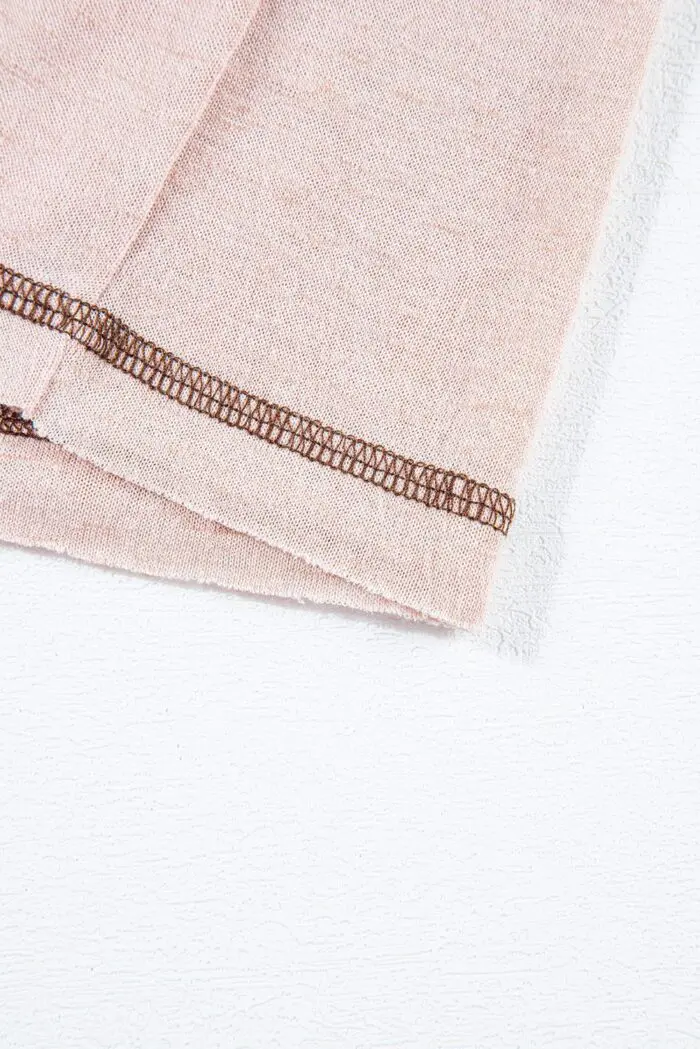 Dusty Pink Loose T-Shirt with Stylish Exposed Seam Detail