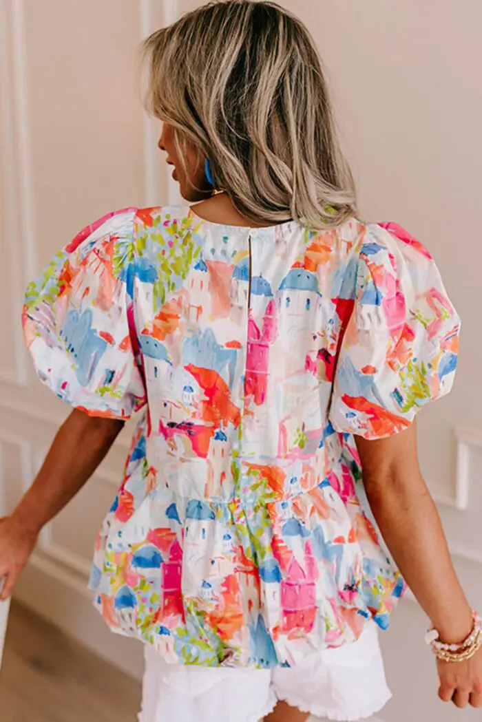 Parisian Avenue Vibes- Sky BlueTop with Chic Appeal