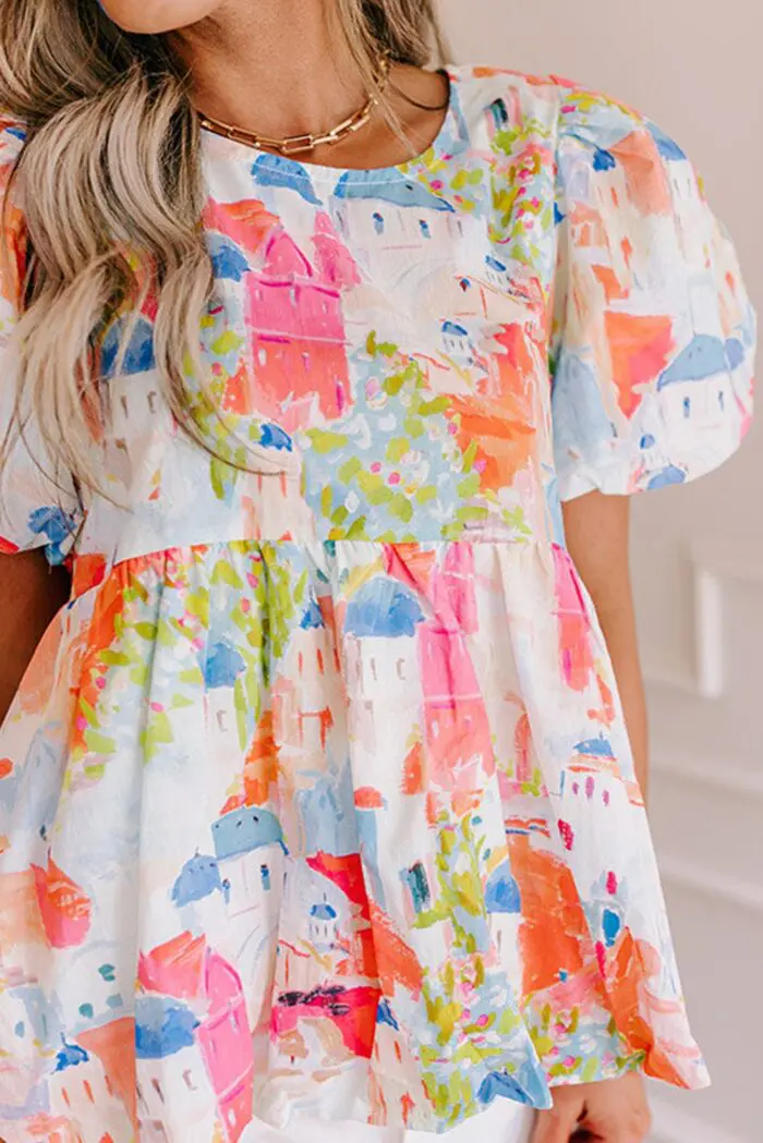 Parisian Avenue Vibes- Sky BlueTop with Chic Appeal