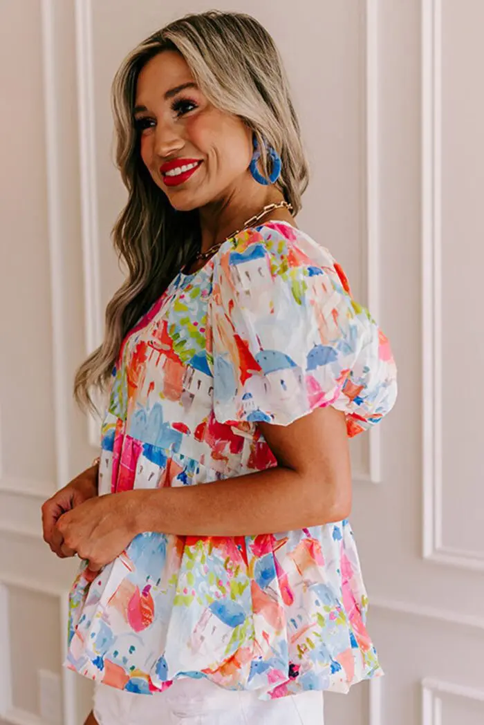 Parisian Avenue Vibes- Sky BlueTop with Chic Appeal