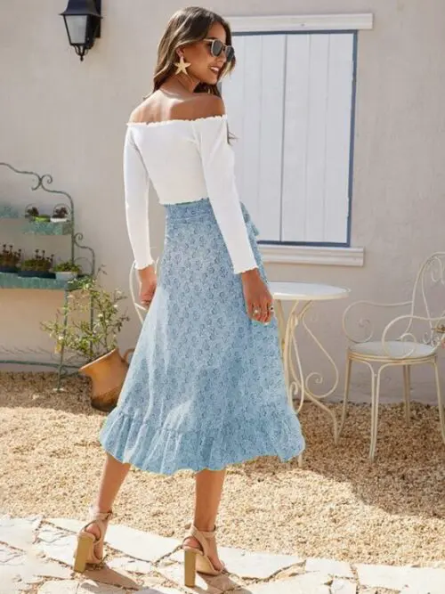 Artistic Casual Flair Skirt| Printed Irregular Chic Skirt
