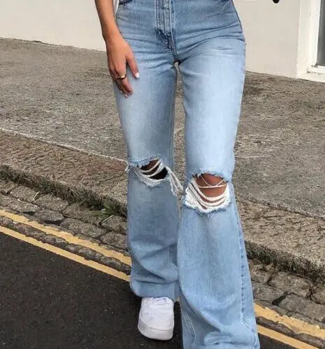 Stylish Wide Leg Flared Jeans
