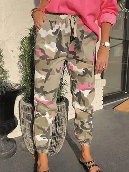 Mid-Waist Rayon Workwear Casual Pants