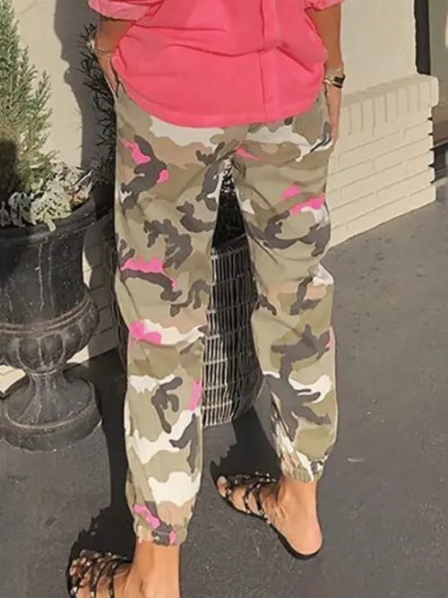 Mid-Waist Rayon Workwear Casual Pants