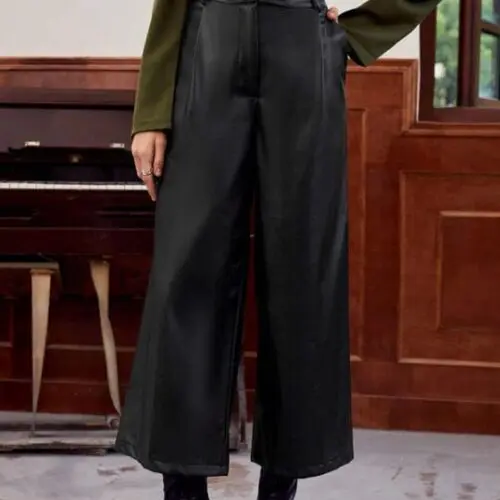 Edgy and Stylish Straight Leg Leather Harem Pants