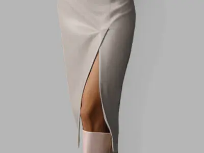 Trendy High Waist PU Leather Skirt with Stylish Slit