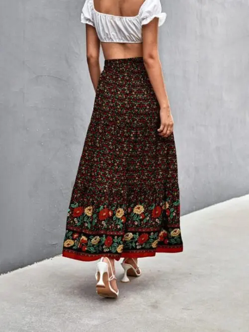 High Waist Long Skirt for Casual Holiday Vibes