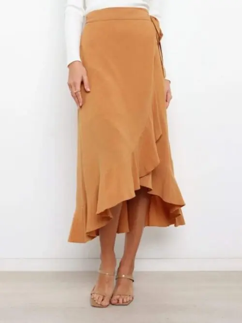 Chic Irregular Hem Tie Long Skirt-Effortless Elegance
