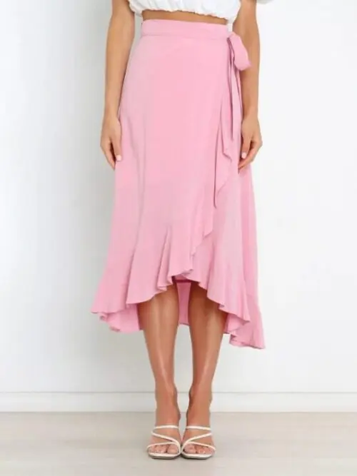 Chic Irregular Hem Tie Long Skirt-Effortless Elegance