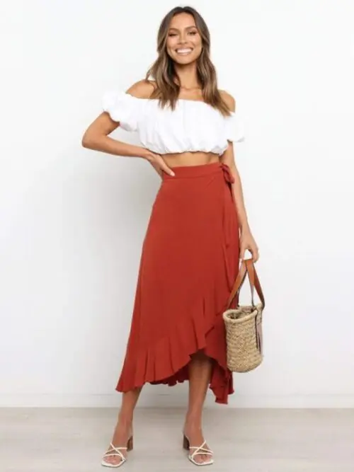Chic Irregular Hem Tie Long Skirt-Effortless Elegance