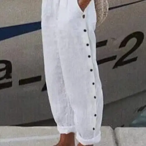 Simple Casual Pants with Pockets in Solid Color