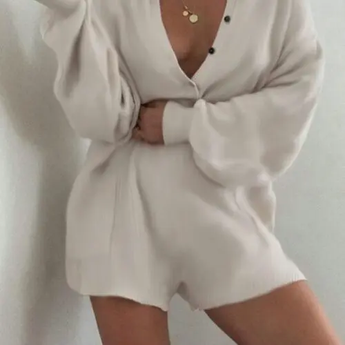 Sexy Low Cut Lapel Solid Color Side Pocket Jumpsuit