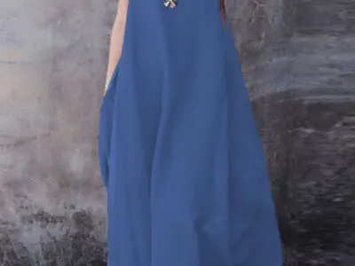 Swing into Casual Comfort | Loose Round Neck Dress with Pockets