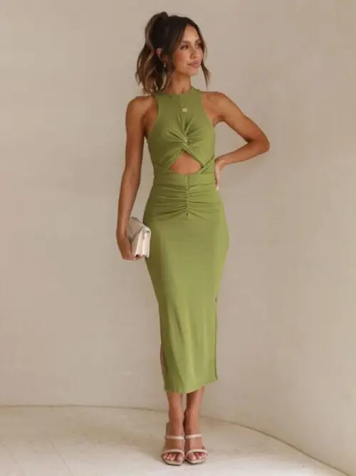Slim Slit Dress | Casual Sleeveless Vacation Dress