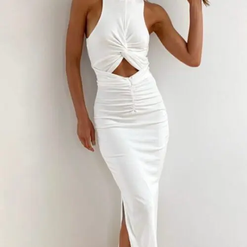 Slim Slit Dress | Casual Sleeveless Vacation Dress