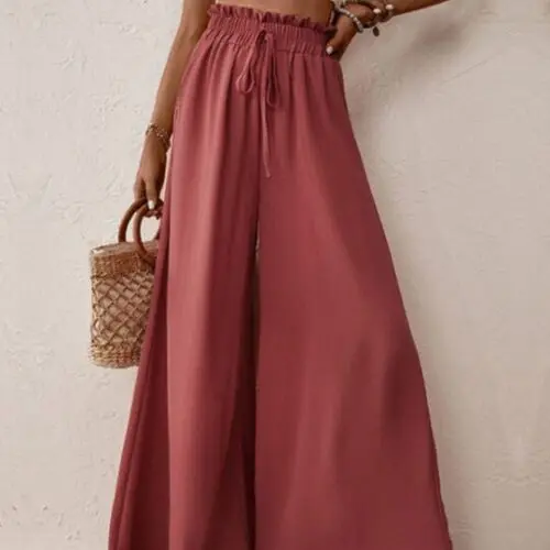 Our Latest Collection of Solid Color Big Horn Wide-Leg Pants