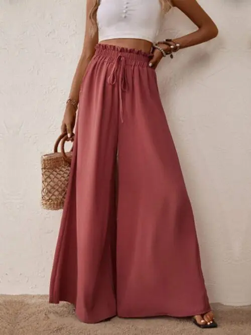 Our Latest Collection of Solid Color Big Horn Wide-Leg Pants