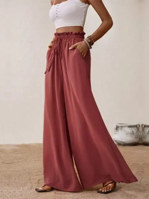 Our Latest Collection of Solid Color Big Horn Wide-Leg Pants