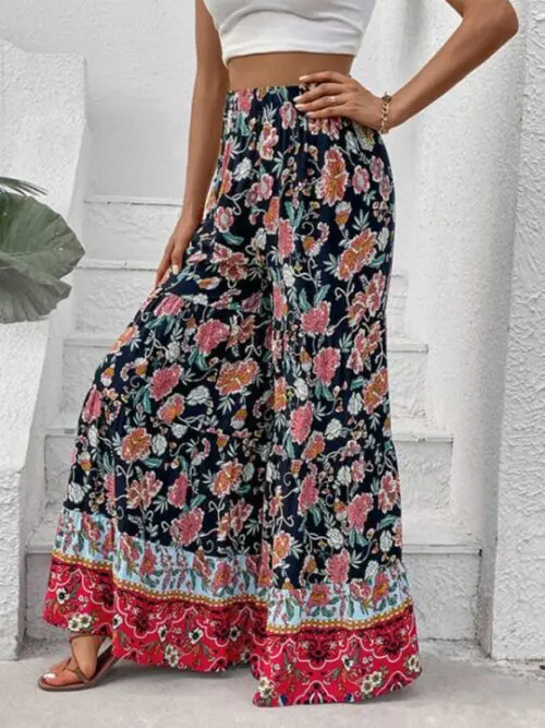 Discover Our Latest Collection of Floral Fashion Flared Wide-Leg Pants