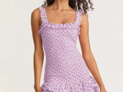 New French Holiday Style Ruffled Cake Layered Dress with Elastic Rose Straps