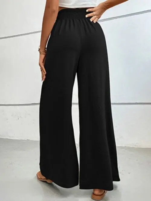 Flared Wide-Leg Pants in a Solid Color