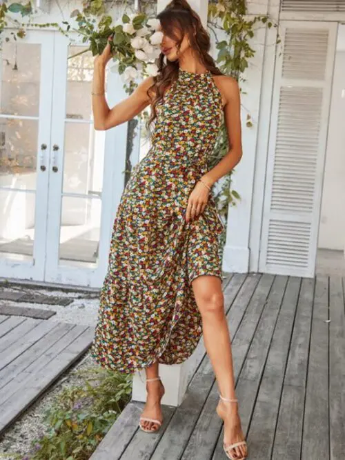 Multi-Tiered Floral-Print Resort Dress - Image 3