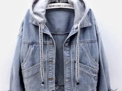 Stylish Denim Jacket with Hood and Spacious Pockets