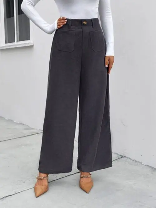 New Corduroy Patch Pocket Casual Pants | Comfortable and Stylish Trousers for Everyday Wear