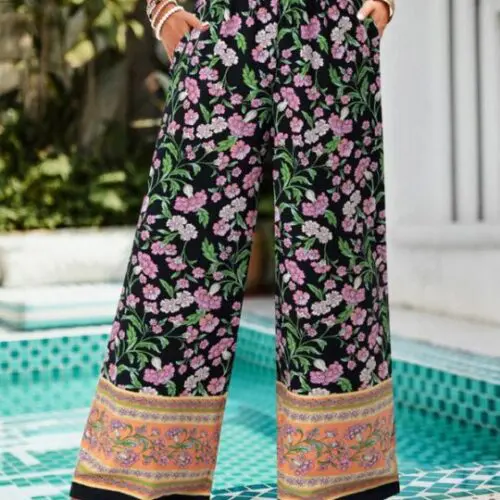Contemporary Printed Casual Pants