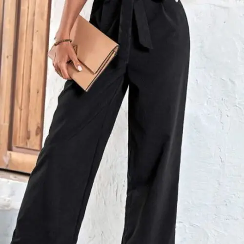Black Cropped Casual Pants for Effortless Style