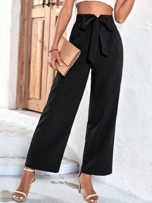 Black Cropped Casual Pants for Effortless Style