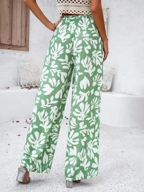 Elegant Geometric Loose Printed Trousers