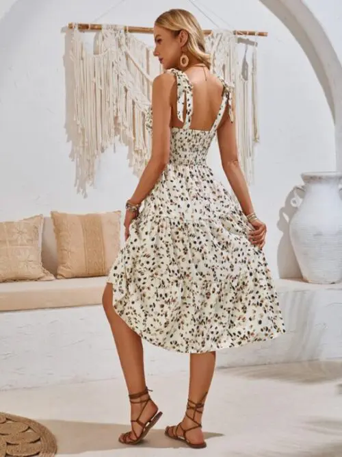 Tie-Strap Dress Featuring a Chic Hollow Design