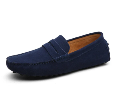 Luxury Genuine Leather Men's Loafers - Fashionable, Breathable Slip-On Moccasins for Casual and Driving, Large Sizes Available